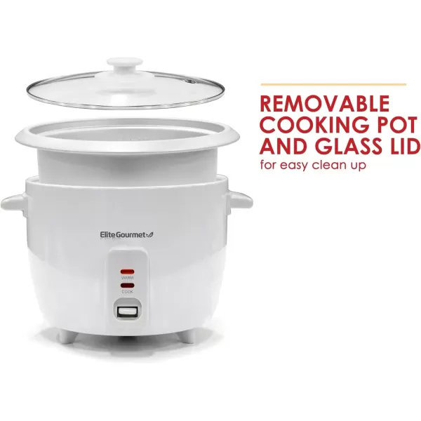 imageElite Gourmet ERC2010B Electric Rice Cooker with Stainless Steel Inner Pot Makes Soups Stews Porridges Grains and Cereals 10 cups cooked 5 Cups uncooked BlackWhite