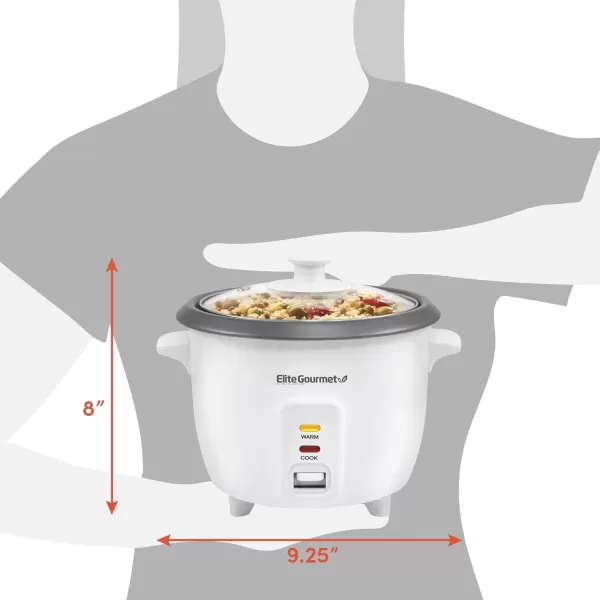 imageElite Gourmet ERC2010B Electric Rice Cooker with Stainless Steel Inner Pot Makes Soups Stews Porridges Grains and Cereals 10 cups cooked 5 Cups uncooked BlackWhite