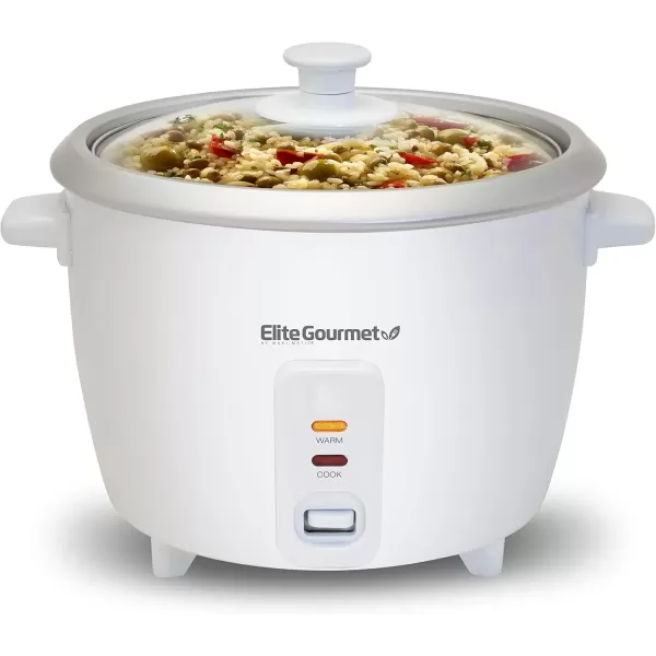 imageElite Gourmet ERC2010B Electric Rice Cooker with Stainless Steel Inner Pot Makes Soups Stews Porridges Grains and Cereals 10 cups cooked 5 Cups uncooked BlackWhite