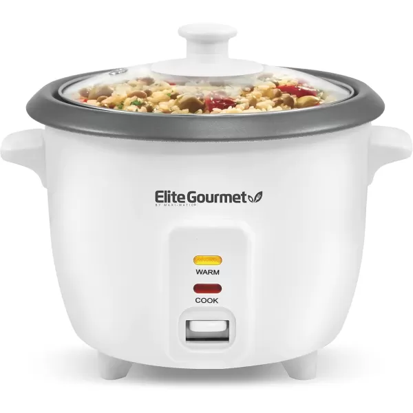imageElite Gourmet ERC2010B Electric Rice Cooker with Stainless Steel Inner Pot Makes Soups Stews Porridges Grains and Cereals 10 cups cooked 5 Cups uncooked BlackWhite