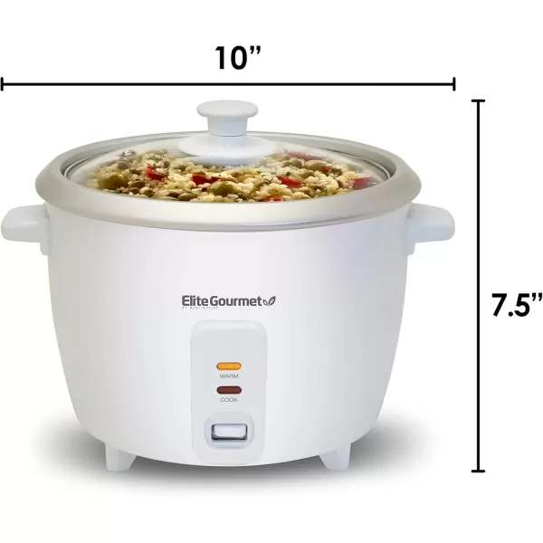 imageElite Gourmet ERC2010B Electric Rice Cooker with Stainless Steel Inner Pot Makes Soups Stews Porridges Grains and Cereals 10 cups cooked 5 Cups uncooked BlackWhite