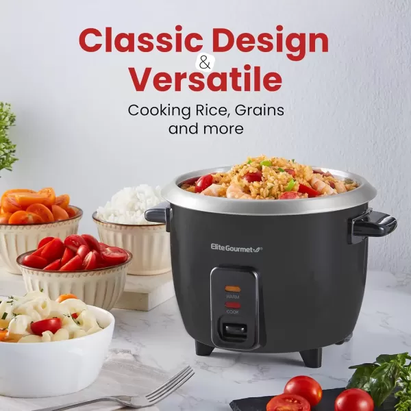 imageElite Gourmet ERC2010B Electric Rice Cooker with Stainless Steel Inner Pot Makes Soups Stews Porridges Grains and Cereals 10 cups cooked 5 Cups uncooked Black6 Cups Cooked