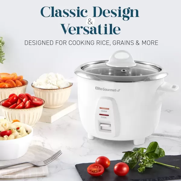 imageElite Gourmet ERC2020 Electric Rice Cooker with Stainless Steel Inner Pot Makes Soups Stews Grains Cereals Keep Warm Feature 20 Cups Cooked 10 Cups Uncooked White20 Cups Cooked  Stainless Steel