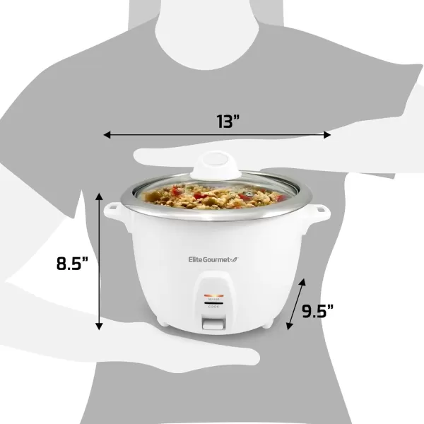 imageElite Gourmet ERC2020 Electric Rice Cooker with Stainless Steel Inner Pot Makes Soups Stews Grains Cereals Keep Warm Feature 20 Cups Cooked 10 Cups Uncooked White20 Cups Cooked  Stainless Steel