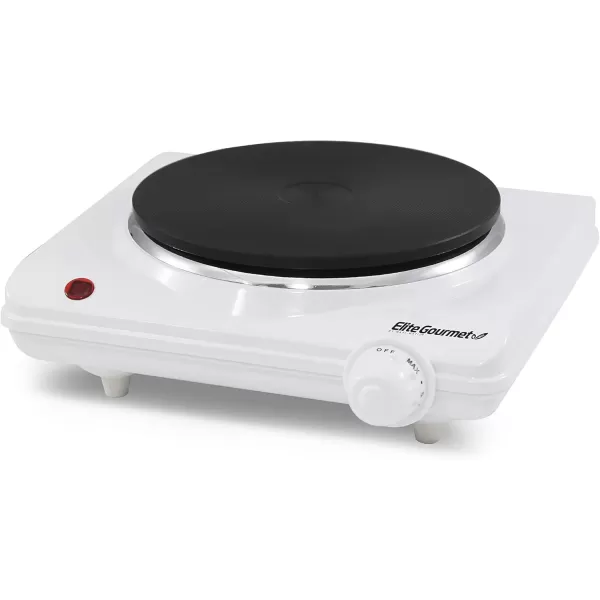 imageElite Gourmet ESB301C Countertop Single Coiled Burner 1100 Watts Electric Hot Plate Temperature Controls Power Indicator Lights Easy to Clean BlackCast Single