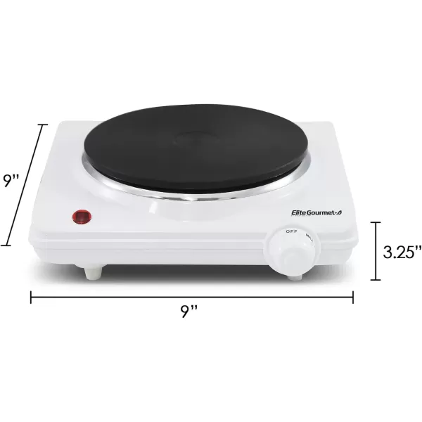 imageElite Gourmet ESB301C Countertop Single Coiled Burner 1100 Watts Electric Hot Plate Temperature Controls Power Indicator Lights Easy to Clean BlackCast Single