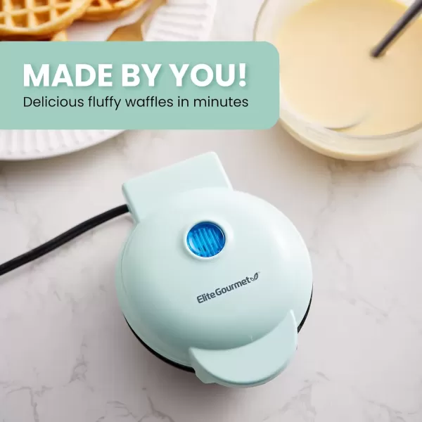 imageElite Gourmet EWM015M Electric Nonstick 45inch Mini Waffle Maker Belgian Waffles Compact Design Hash Browns Keto Snacks Sandwich Eggs Easy to Clean MintMint