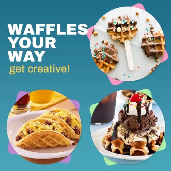 imageElite Gourmet EWM015M Electric Nonstick 45inch Mini Waffle Maker Belgian Waffles Compact Design Hash Browns Keto Snacks Sandwich Eggs Easy to Clean MintBlack