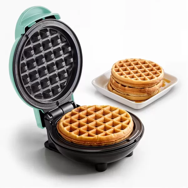 imageElite Gourmet EWM015M Electric Nonstick 45inch Mini Waffle Maker Belgian Waffles Compact Design Hash Browns Keto Snacks Sandwich Eggs Easy to Clean MintMint