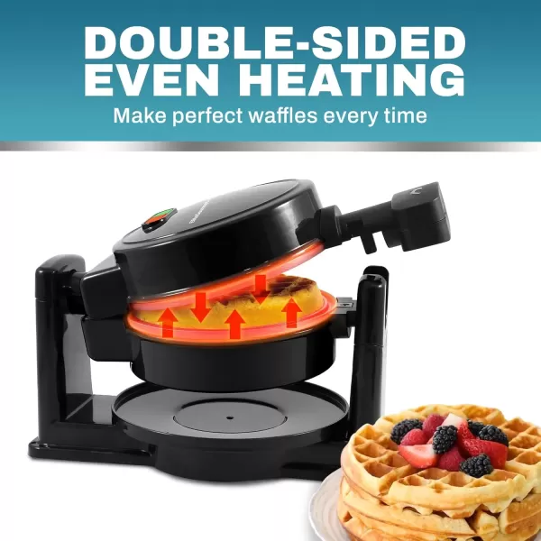 imageElite Gourmet EWM015M Electric Nonstick 45inch Mini Waffle Maker Belgian Waffles Compact Design Hash Browns Keto Snacks Sandwich Eggs Easy to Clean MintBlack