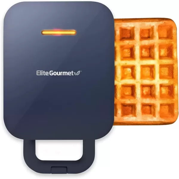 imageElite Gourmet EWM015M Electric Nonstick 45inch Mini Waffle Maker Belgian Waffles Compact Design Hash Browns Keto Snacks Sandwich Eggs Easy to Clean MintSlate blue