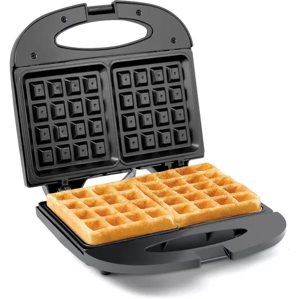 imageElite Gourmet EWM2207 Electric NonStick Belgian Waffle Maker Iron Breakfast Sandwiches Snacks Burgers and more 2Slice BlackWaffle
