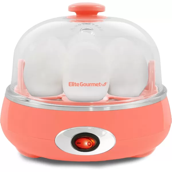 imageElite Gourmet Easy Electric 7 Egg Capacity Cooker Poacher Omelet Maker Scrambled Soft Medium Hard Boiled with Auto ShutOff and Buzzer BPA Free Charcoal GreyCoral