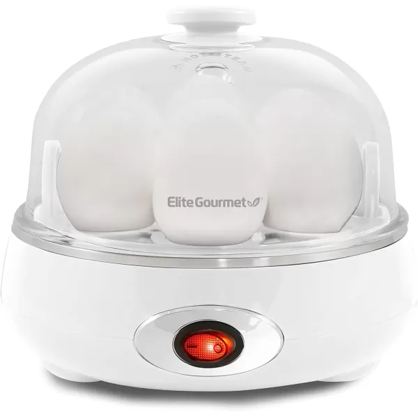imageElite Gourmet Easy Electric 7 Egg Capacity Cooker Poacher Omelet Maker Scrambled Soft Medium Hard Boiled with Auto ShutOff and Buzzer BPA Free Charcoal GreySnow