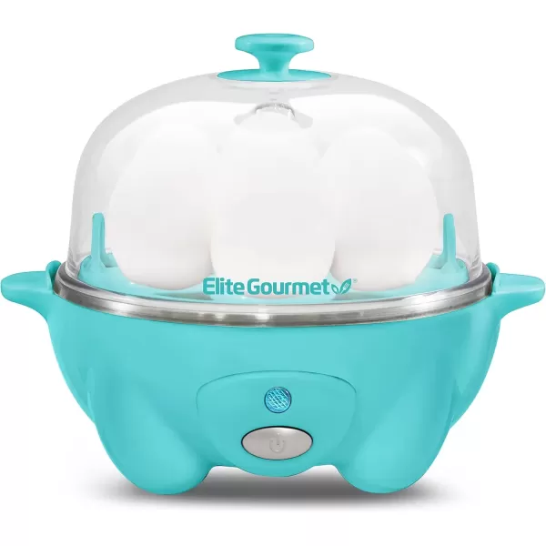 imageElite Gourmet Easy Electric 7 Egg Capacity Cooker Poacher Omelet Maker Scrambled Soft Medium Hard Boiled with Auto ShutOff and Buzzer BPA FreeBlue