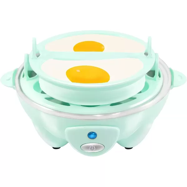 imageElite Gourmet Easy Electric 7 Egg Capacity Cooker Poacher Omelet Maker Scrambled Soft Medium Hard Boiled with Auto ShutOff and Buzzer BPA FreeMint