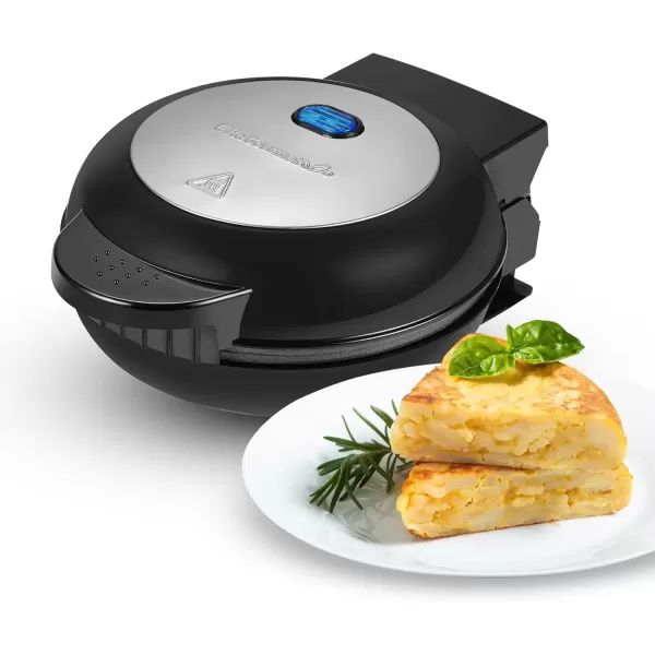 imageElite Gourmet Electric 3in1 Nonstick 1Inch Thick Belgian Waffle ampamp GrillSandwich Maker Removable Plates Easy to Clean Paninis Snacks Burgers and more RedStainless Steel and Black