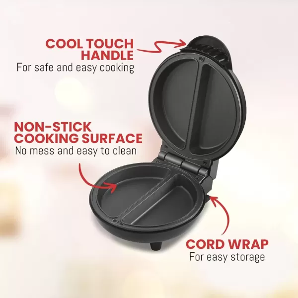 imageElite Gourmet Electric 3in1 Nonstick 1Inch Thick Belgian Waffle ampamp GrillSandwich Maker Removable Plates Easy to Clean Paninis Snacks Burgers and more RedStainless Steel and Black