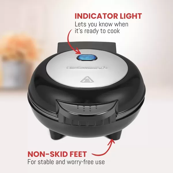imageElite Gourmet Electric 3in1 Nonstick 1Inch Thick Belgian Waffle ampamp GrillSandwich Maker Removable Plates Easy to Clean Paninis Snacks Burgers and more RedStainless Steel and Black