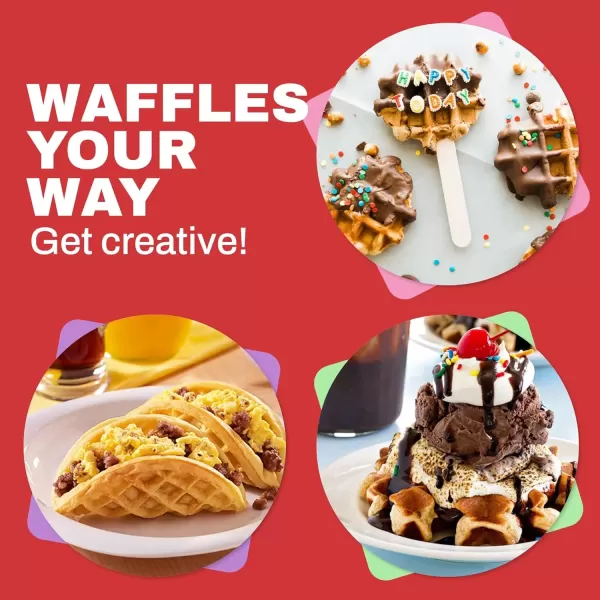 imageElite Gourmet Electric 3in1 Nonstick 1Inch Thick Belgian Waffle ampamp GrillSandwich Maker Removable Plates Easy to Clean Paninis Snacks Burgers and more RedRed