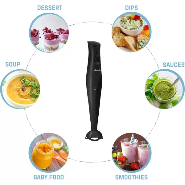 imageElite Gourmet Electric Immersion Hand Blender Mixer Chopper 1Touch Control Multi Purpose Hand Blender Stick Mixer Chopper 150 Watts OneTouch Control For Soups Sauces Baby Food RedBlack