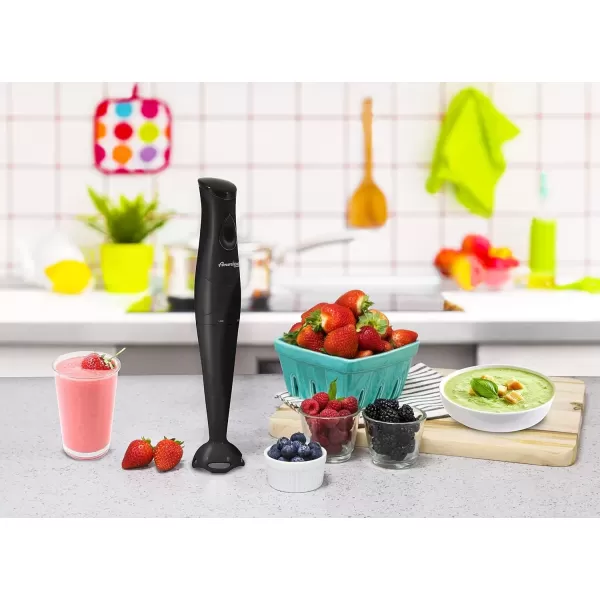 imageElite Gourmet Electric Immersion Hand Blender Mixer Chopper 1Touch Control Multi Purpose Hand Blender Stick Mixer Chopper 150 Watts OneTouch Control For Soups Sauces Baby Food RedBlack