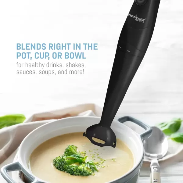 imageElite Gourmet Electric Immersion Hand Blender Mixer Chopper 1Touch Control Multi Purpose Hand Blender Stick Mixer Chopper 150 Watts OneTouch Control For Soups Sauces Baby Food RedBlack