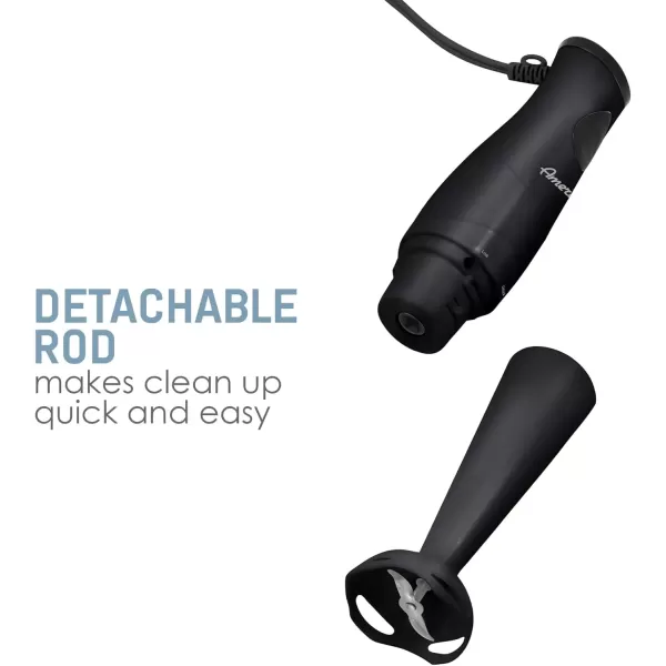 imageElite Gourmet Electric Immersion Hand Blender Mixer Chopper 1Touch Control Multi Purpose Hand Blender Stick Mixer Chopper 150 Watts OneTouch Control For Soups Sauces Baby Food RedBlack