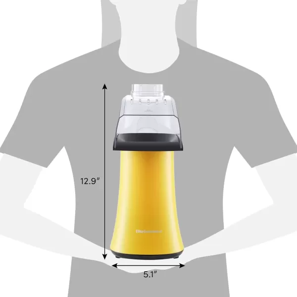 imageElite Gourmet Fast Hot Air Popcorn Popper 1300W Electric Popcorn Maker with Measuring Cup ampamp Butter Melting Tray OilFree Great for Home Party Kids Safety ETL Approved 4Quart Yellow