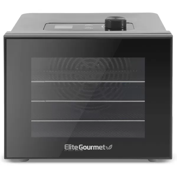 imageElite Gourmet Food Dehydrator Stainless Steel Trays Food Dehydrator Adjustable Temperature Controls Jerky Herbs Fruit Veggies Snacks4 Plastic Trays