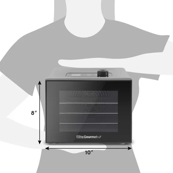 imageElite Gourmet Food Dehydrator Stainless Steel Trays Food Dehydrator Adjustable Temperature Controls Jerky Herbs Fruit Veggies Snacks4 Plastic Trays