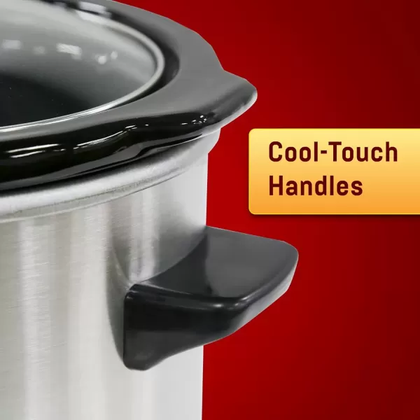 imageElite Gourmet MST250XS Electric Slow Cooker Ceramic Pot with Adjustable Temp Entrees Sauces Soups Roasts Stews ampamp Dips Dishwasher Safe 15 Quart Stainless SteelStainless Steel