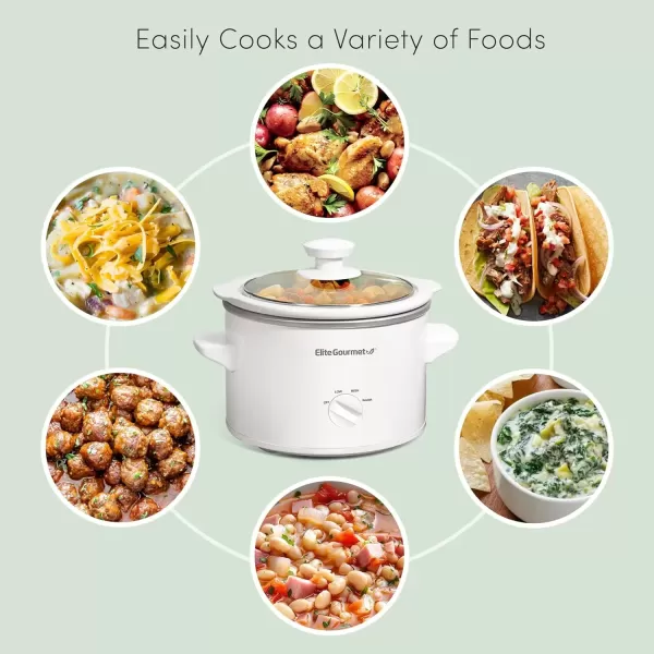 imageElite Gourmet MST250XS Electric Slow Cooker Ceramic Pot with Adjustable Temp Entrees Sauces Soups Roasts Stews ampamp Dips Dishwasher Safe 15 Quart Stainless SteelWhite