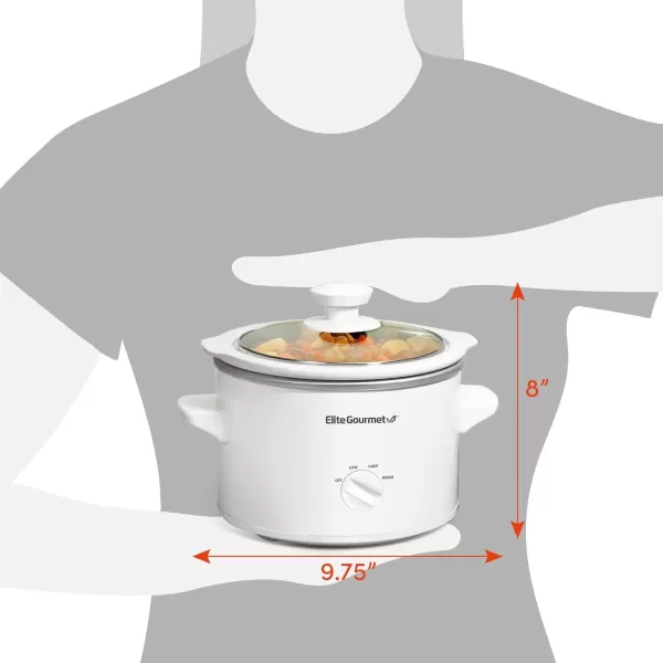 imageElite Gourmet MST250XS Electric Slow Cooker Ceramic Pot with Adjustable Temp Entrees Sauces Soups Roasts Stews ampamp Dips Dishwasher Safe 15 Quart Stainless SteelWhite