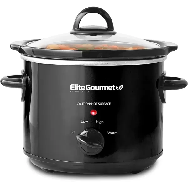 imageElite Gourmet MST250XS Electric Slow Cooker Ceramic Pot with Adjustable Temp Entrees Sauces Soups Roasts Stews ampamp Dips Dishwasher Safe 15 Quart Stainless SteelBlack