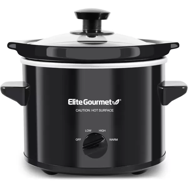 imageElite Gourmet MST350B Electric Slow Cooker Adjustable Temp Entrees Sauces Stews ampamp Dips Dishwasher Safe Glass Lid ampamp Crock 3 Quart Black2 Quarts