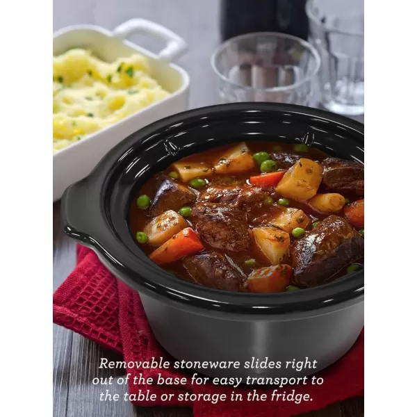 imageElite Gourmet MST350B Electric Slow Cooker Adjustable Temp Entrees Sauces Stews ampamp Dips Dishwasher Safe Glass Lid ampamp Crock 3 Quart Black3 Quarts