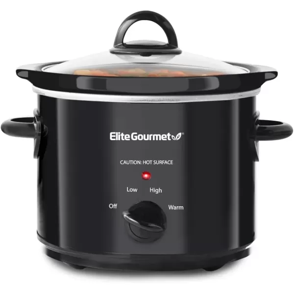 imageElite Gourmet MST350B Electric Slow Cooker Adjustable Temp Entrees Sauces Stews ampamp Dips Dishwasher Safe Glass Lid ampamp Crock 3 Quart Black3 Quarts