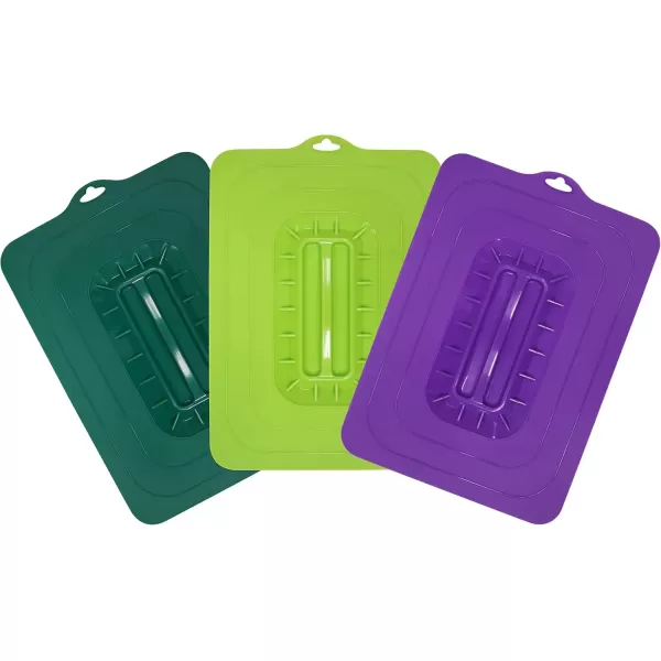 imageElite Gourmet MaxiMatic ECL3016 Rectangular Silicone Suction Lids and Food Covers Fits various sizes of casseroles baking pans dishes or containers Set of 3 MulticolorRectangular Lids