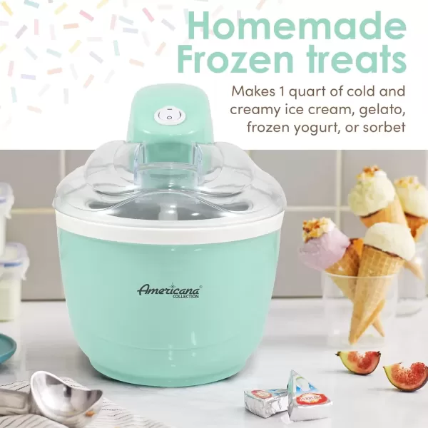 imageElite Gourmet Old Fashioned 4 Quart Vintage Wood Bucket Electric Ice Cream Maker Machine Appalachian Bonus Classic DieCast Hand Crank for Churning Uses Ice and Rock Salt Churns Ice Cream in MinuteSpearmint