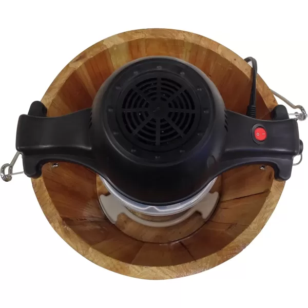 imageElite Gourmet Old Fashioned 6 Quart Vintage Wood Bucket Electric Ice Cream Maker Machine Appalachian Bonus Classic DieCast Hand Crank for Churning Uses Ice and Rock Salt Churns Ice Cream in MinutePine