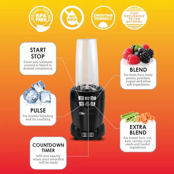 imageElite Platinum EPB5455 NutriBlender Black