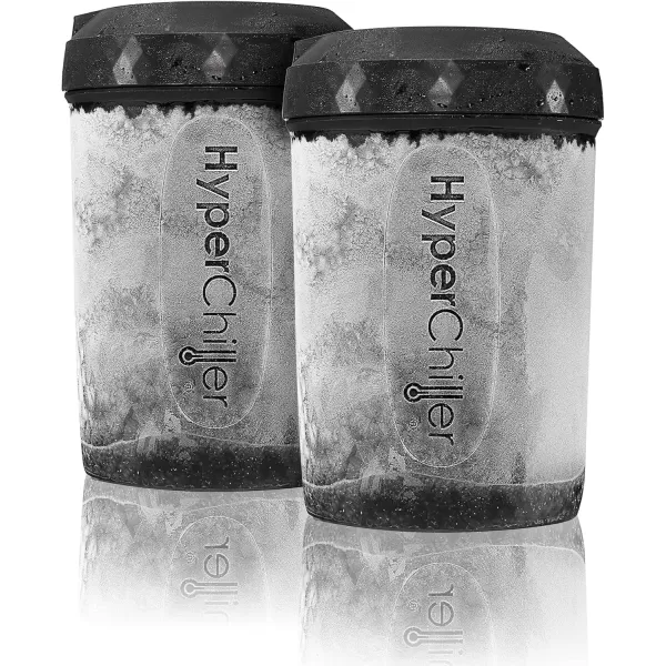 imageHyperChiller EBC1023B 2Pack Patented Coffee Beverage Cooler Ready in One Minute Reusable for Iced Tea Wine Spirits Alcohol Juice 125 OZ Black