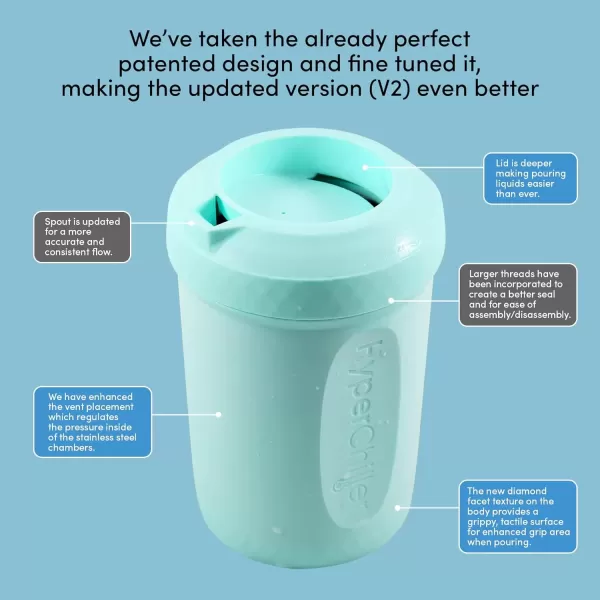imageHyperChiller HC3 Patented Iced CoffeeBeverage Cooler NEW IMPROVEDSTRONGER AND MORE DURABLE Ready in One Minute Reusable for Iced Tea Wine Spirits Alcohol Juice 125 Oz BlackAqua Sky