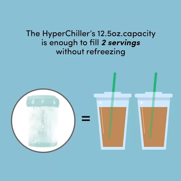 imageHyperChiller HC3 Patented Iced CoffeeBeverage Cooler NEW IMPROVEDSTRONGER AND MORE DURABLE Ready in One Minute Reusable for Iced Tea Wine Spirits Alcohol Juice 125 Oz BlackAqua Sky