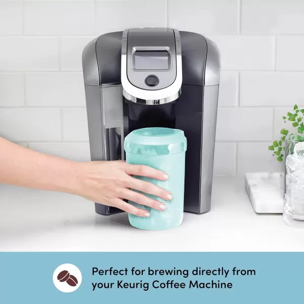 imageHyperChiller HC3 Patented Iced CoffeeBeverage Cooler NEW IMPROVEDSTRONGER AND MORE DURABLE Ready in One Minute Reusable for Iced Tea Wine Spirits Alcohol Juice 125 Oz BlackAqua Sky