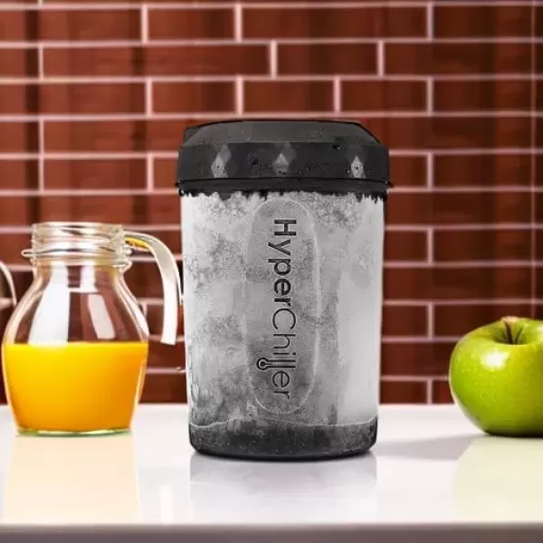 imageHyperChiller The Original but NEW StainlessSteel HC2SS Patented Iced CoffeeBeverage Cooler Ready in One Minute Reusable for Iced Tea Wine Spirits Alcohol Juice 125 oz Stainless SteelBlack