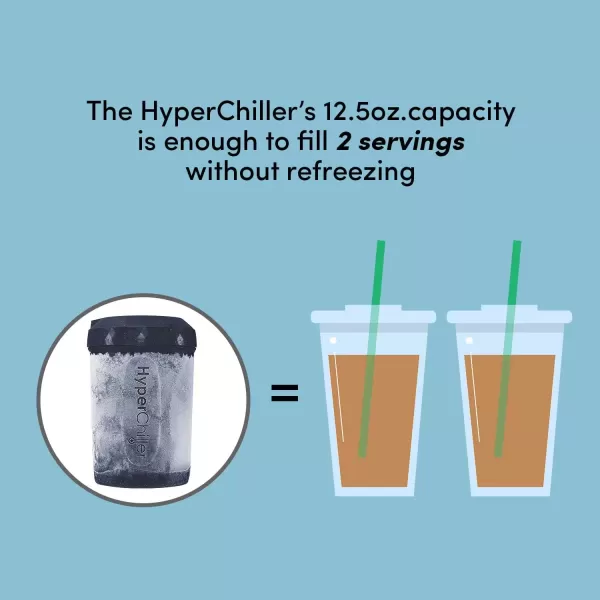 imageHyperChiller The Original but NEW StainlessSteel HC2SS Patented Iced CoffeeBeverage Cooler Ready in One Minute Reusable for Iced Tea Wine Spirits Alcohol Juice 125 oz Stainless SteelSlate Blue