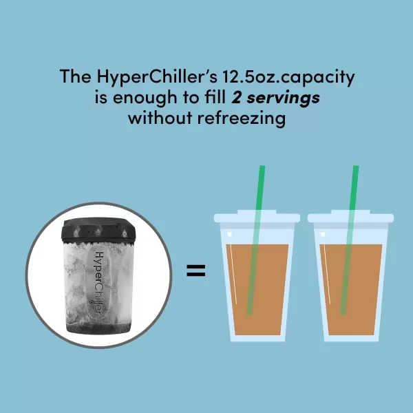 imageHyperChiller The Original but NEW StainlessSteel HC2SS Patented Iced CoffeeBeverage Cooler Ready in One Minute Reusable for Iced Tea Wine Spirits Alcohol Juice 125 oz Stainless SteelBlack
