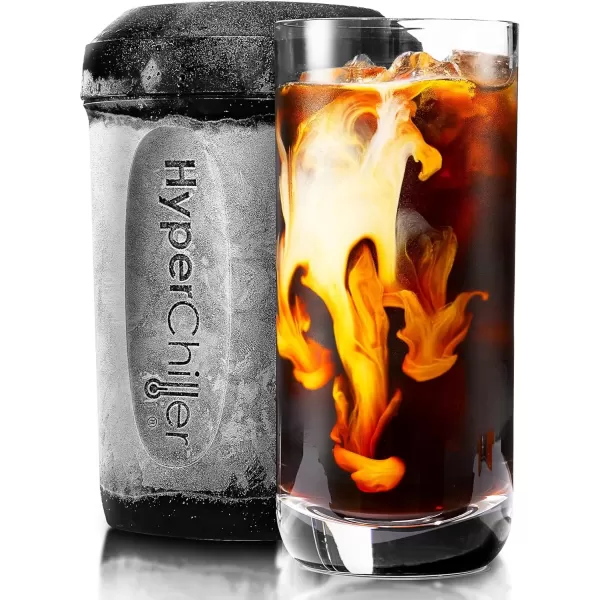 imageHyperChiller The Original but NEW StainlessSteel HC2SS Patented Iced CoffeeBeverage Cooler Ready in One Minute Reusable for Iced Tea Wine Spirits Alcohol Juice 125 oz Stainless SteelBlack